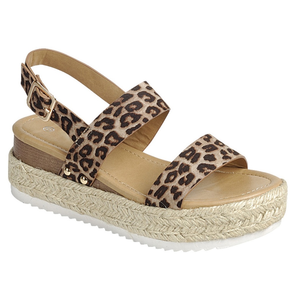 Leopard Espadrille Platform Sandal